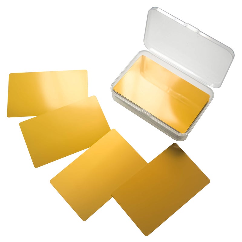 RXBC2011 بطاقات عمل معدنية فارغة ليزرية النقش من الألمنيوم الذهبي RXBC2011 100 - Image 1